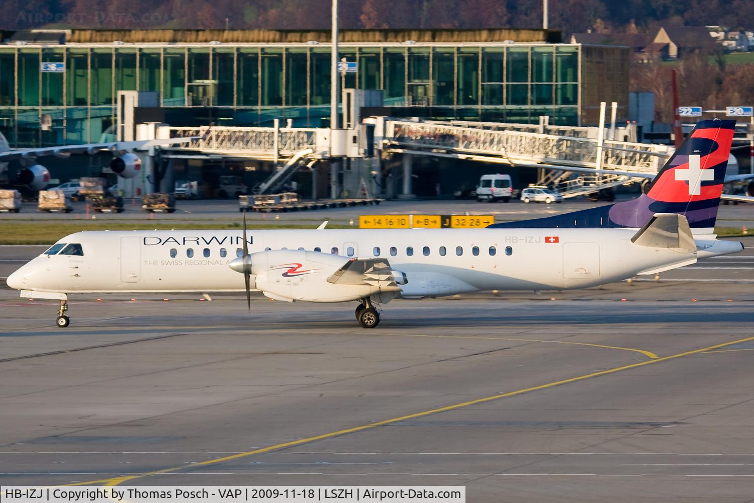 HB-IZJ, 1995 Saab 2000 C/N 2000-015, Darwin Airlines