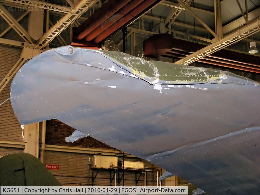KG651, 1943 Douglas C-47A-25-DK Dakota C/N 13468, wingtip damage on C47A Dakota preserved by the Assault Glider Trust
