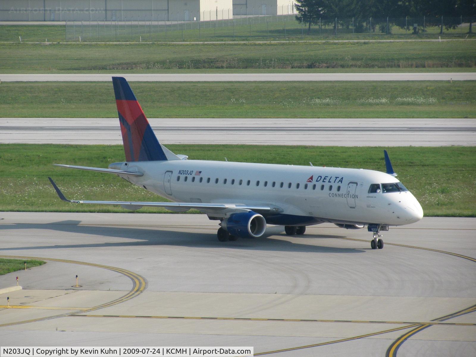 N203JQ, 2008 Embraer 175LR (ERJ-170-200LR) C/N 17000242, Ship 8203 turns in