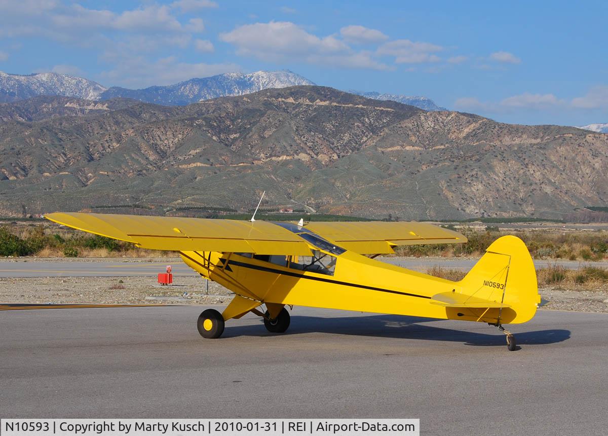 N10593, 1958 Piper L-21A C/N 18-893, Departing Redlands