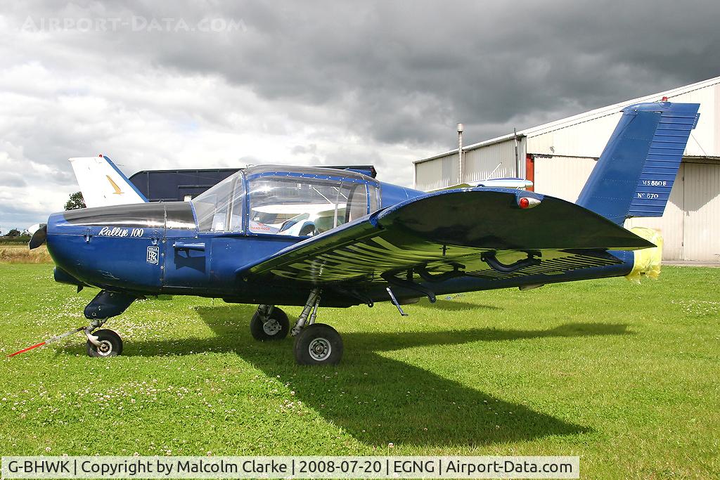 G-BHWK, 1967 Morane-Saulnier MS-880B Rallye Club C/N 870, Morane-Saulnier MS-880B Rallye Club at Bagby Airfield in 2008.