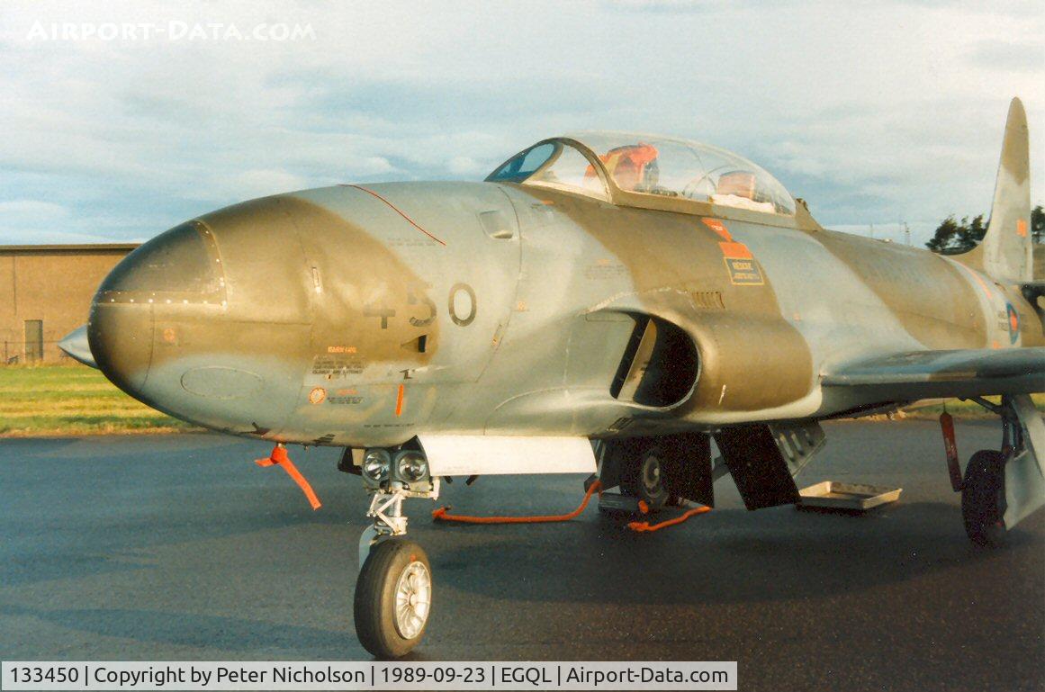 133450, Canadair CT-133 Silver Star C/N T33-450, CT-133 Silver Star of the Group Tactical Training Flight at CFB Sollingen, Germany on display at the 1989 RAF Leuchars Airshow.