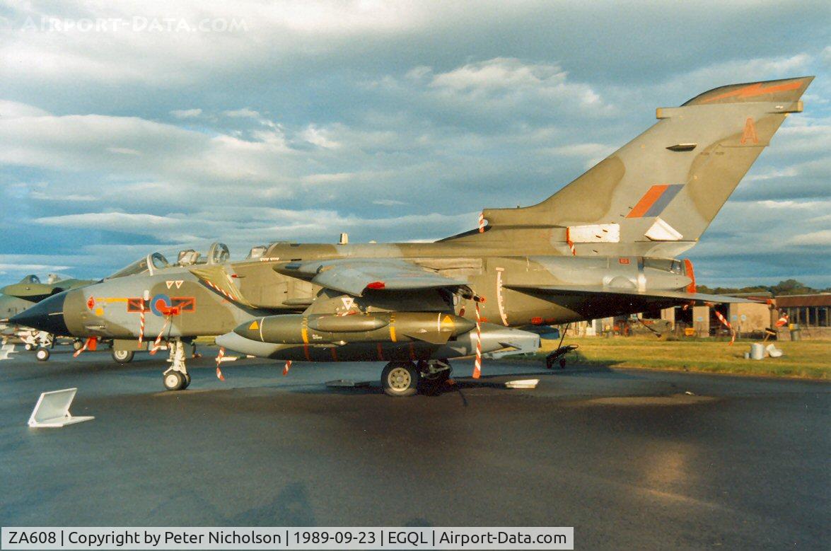 ZA608, 1982 Panavia Tornado GR.1 C/N 141/BS045/3072, Tornado GR.1 of 617 Squadron based at RAF Lossiemouth on display at the 1989 RAF Leuchars Airshow.