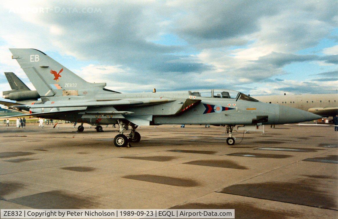 ZE832, 1988 Panavia Tornado F.3 C/N AS076/721/3329, Tornado F.3 of 23 Squadron based at RAF Leuchars on display at the 1989 Leuchars Airshow.