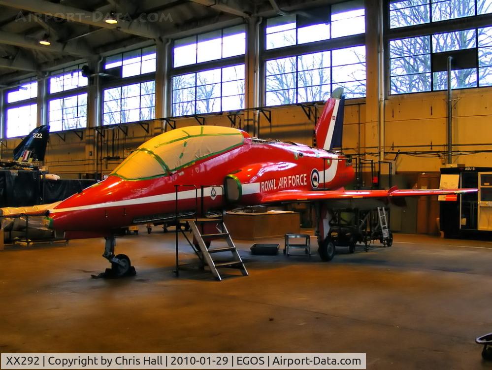 XX292, 1979 Hawker Siddeley Hawk T.1W C/N 119/312117, in storage at RAF Shawbury