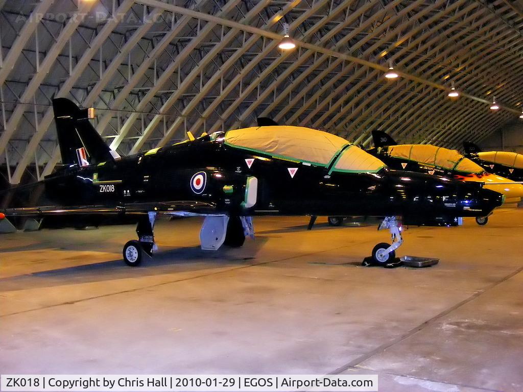ZK018, 2008 British Aerospace Hawk T2 C/N RT009/1247, in storage at RAF Shawbury