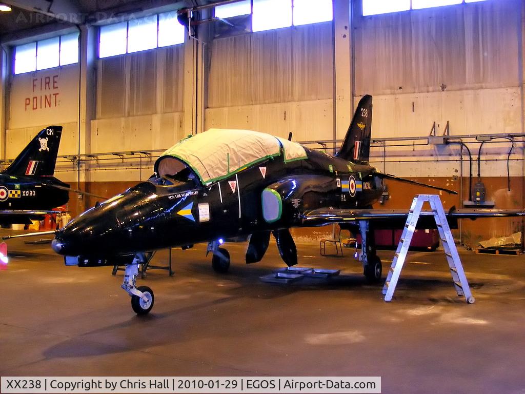 XX238, 1978 Hawker Siddeley Hawk T.1 C/N 074/312074, in storage at RAF Shawbury