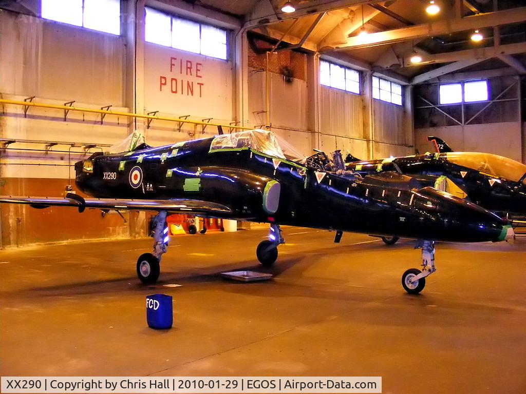 XX290, 1979 Hawker Siddeley Hawk T.1A C/N 116/312115, in storage at RAF Shawbury