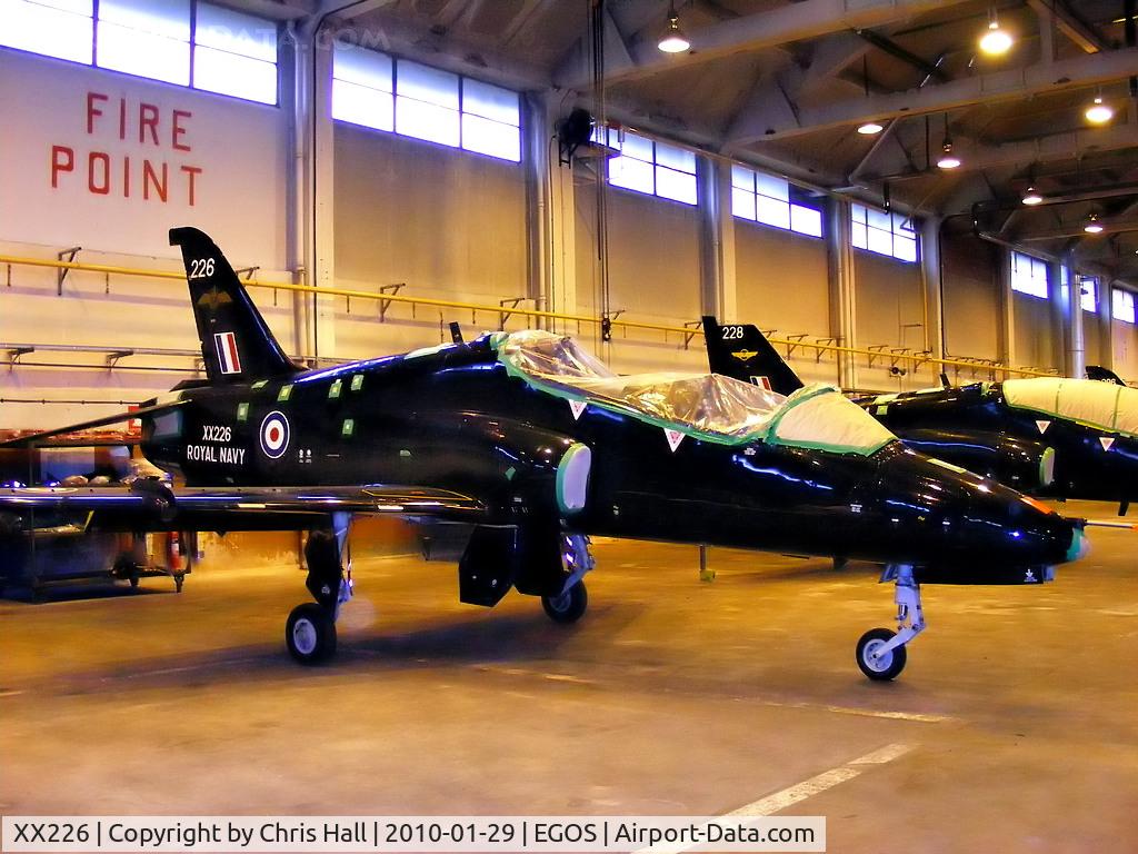XX226, 1978 Hawker Siddeley Hawk T.1 C/N 062/312062, in storage at RAF Shawbury