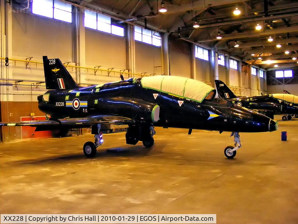 XX228, 1978 Hawker Siddeley Hawk T.1 C/N 064/312064, in storage at RAF Shawbury