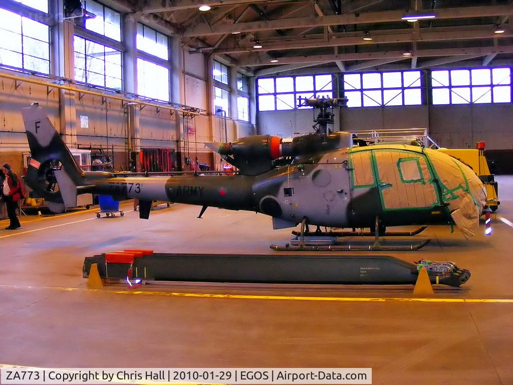 ZA773, 1980 Westland SA-341B Gazelle AH1 C/N WA1815, Aerospatiale Gazelle AH.1 in storage at RAF Shawbury