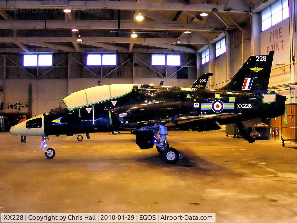 XX228, 1978 Hawker Siddeley Hawk T.1 C/N 064/312064, in storage at RAF Shawbury