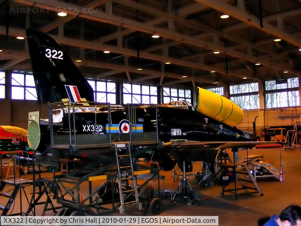 XX322, 1980 Hawker Siddeley Hawk T.1A C/N 165/312147, in storage at RAF Shawbury