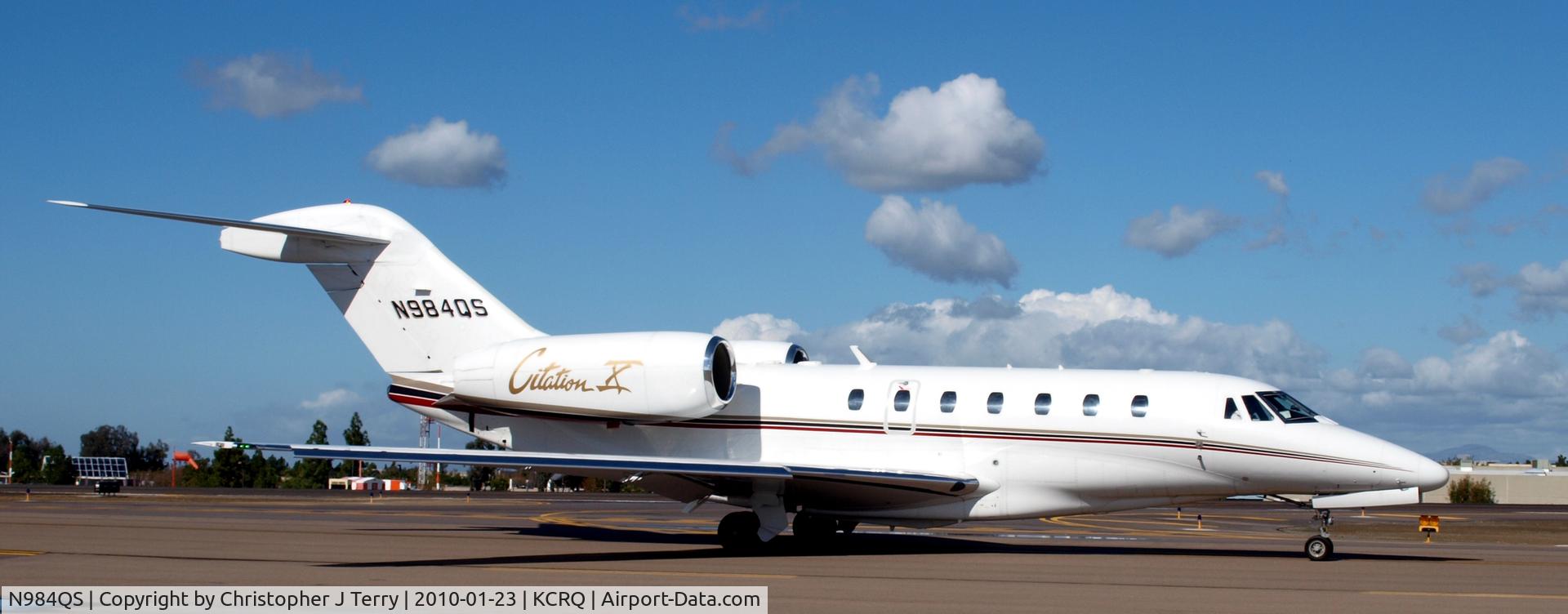 N984QS, 1999 Cessna 750 Citation X C/N 750-0084, On taxiway preparing to depart.
