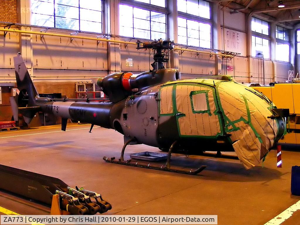ZA773, 1980 Westland SA-341B Gazelle AH1 C/N WA1815, Aerospatiale Gazelle AH.1 in storage at RAF Shawbury