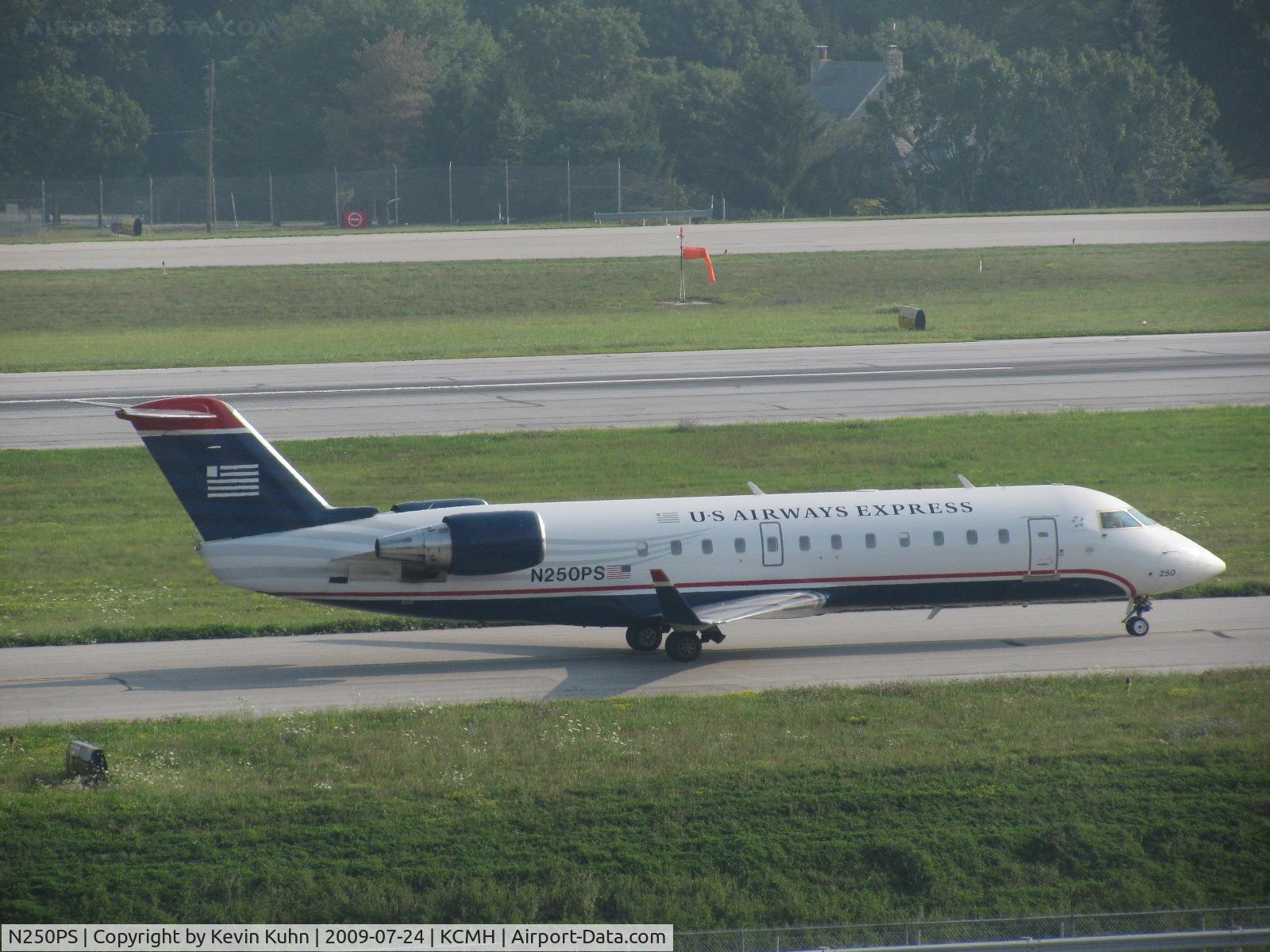 N250PS, 2004 Bombardier CRJ-200ER (CL-600-2B19) C/N 7929, Blue Streak