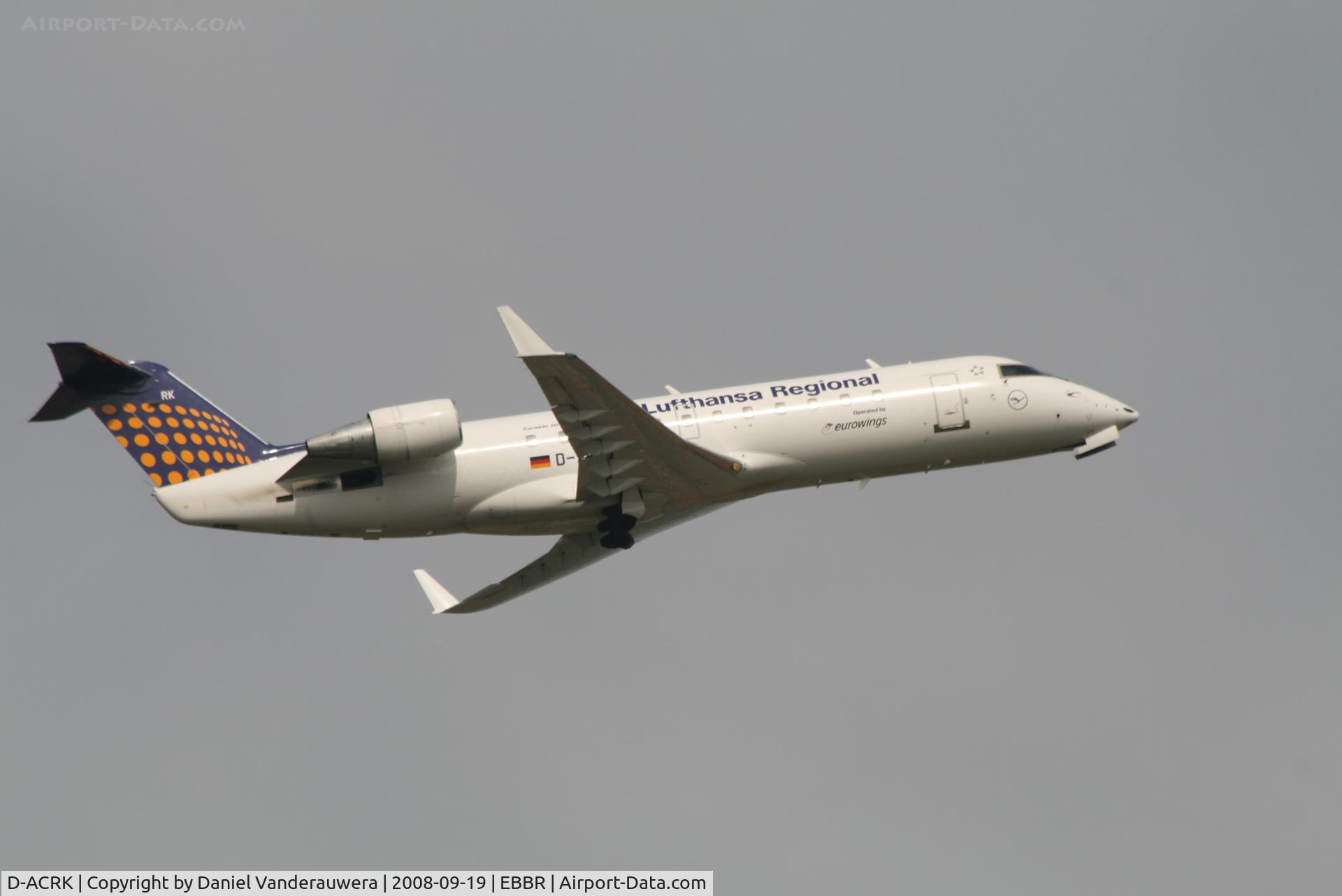 D-ACRK, 2004 Bombardier CRJ-200ER (CL-600-2B19) C/N 7901, Taking off from RWY 07R