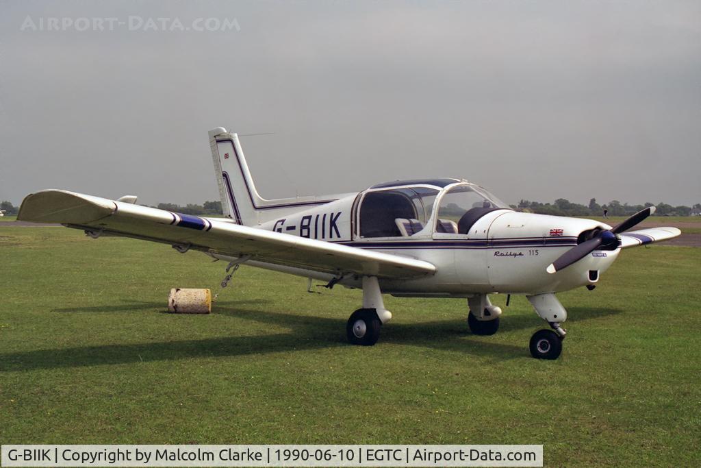 G-BIIK, 1970 Socata MS-883 Rallye 115 C/N 1552, Morane-Saulnier MS-883 Rallye 115 at Cranfield Airport in 1990.