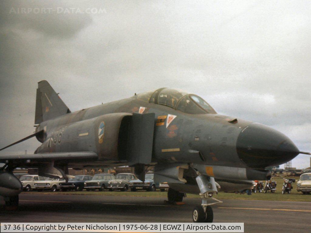 37 36, 1972 McDonnell Douglas F-4F Phantom II C/N 4436, F-4F Phantom of JG-74 on display at the 1975 Alconbury Airshow.