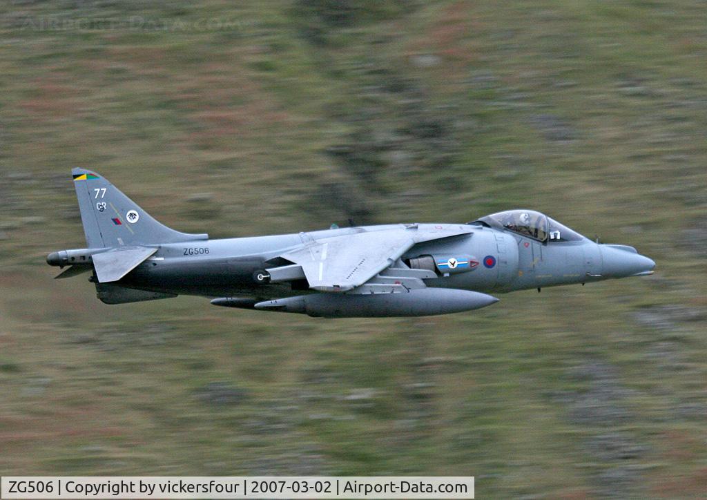 ZG506, British Aerospace Harrier GR.7 C/N P77, Royal Air Force Harrier GR9 (c/n P77). Operated by 20 (R) Squadron, coded '77'. Dunmail Raise, Cumbria.