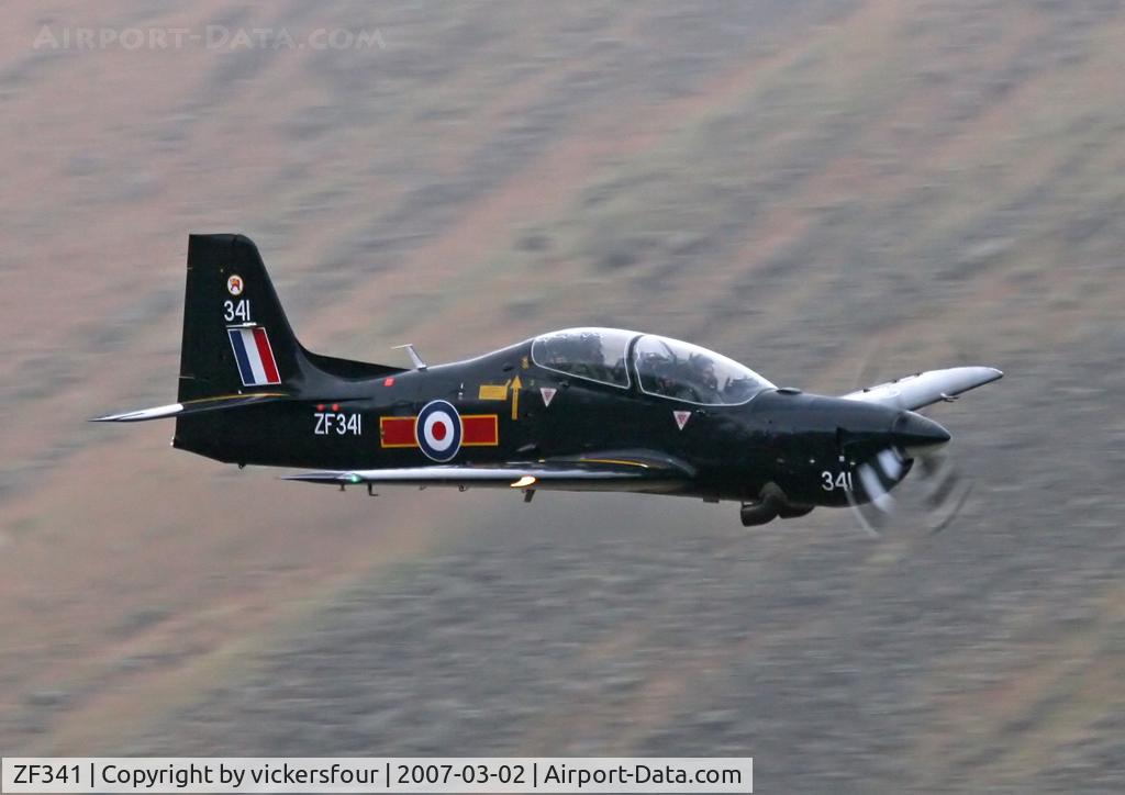 ZF341, 1991 Short S-312 Tucano T1 C/N S105/T76, Royal Air Force Tucano T1 (c/n S105/T76). Operated by 207 (R) Squadron. Dunmail Raise, Cumbria.
