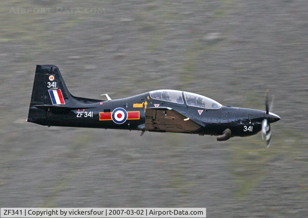 ZF341, 1991 Short S-312 Tucano T1 C/N S105/T76, Royal Air Force Tucano T1 (c/n S105/T76). Operated by 207 (R) Squadron. Dunmail Raise, Cumbria.