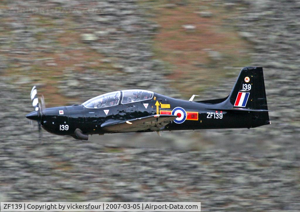 ZF139, 1988 Short S-312 Tucano T1 C/N S005/T5, Royal Air Force. Operated by 207 (R) Squadron. Dunmail Raise, Cumbria.