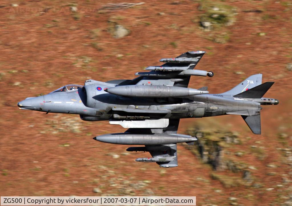ZG500, British Aerospace Harrier GR.9 C/N P71, Royal Air Force Harrier GR9A (c/n P71). Operated by the Cottesmore Wing, coded '71A'. Dunmail Raise, Cumbria.