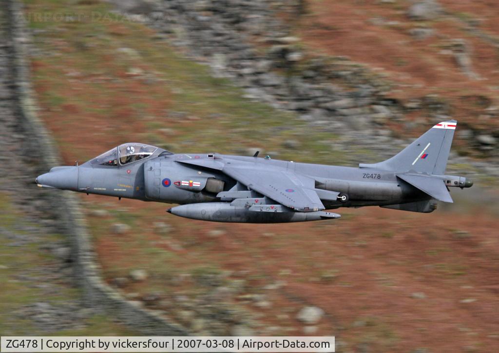 ZG478, British Aerospace Harrier GR.9A C/N P68, Royal Air Force Harrier GR9A (c/n P68). Operated by 41 (R) Squadron. Dunmail Raise, Cumbria.