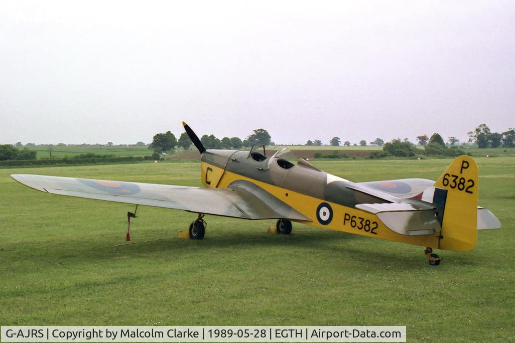 G-AJRS, 1939 Miles M14A Magister C/N 1750, Miles M-14A Hawk Trainer 3 at Old Warden in 1989.