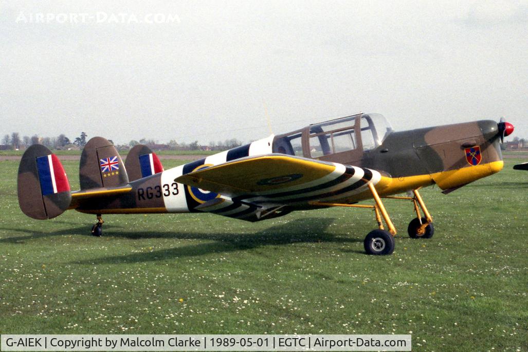G-AIEK, 1946 Miles M38 Messenger 2A C/N 6339, Miles M-38 Messenger 2A at Cranfield Airfield in 1989.
