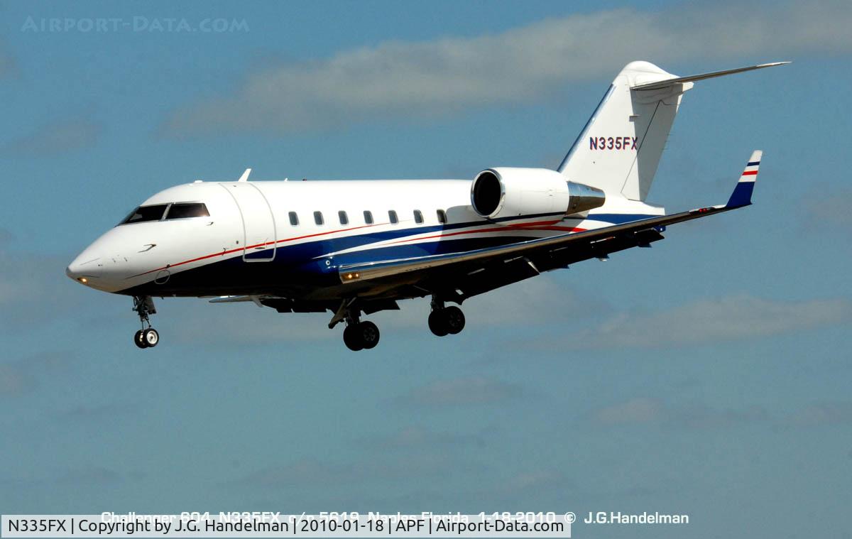 N335FX, 2005 Bombardier Challenger 604 (CL-600-2B16) C/N 5619, Landing at Naples