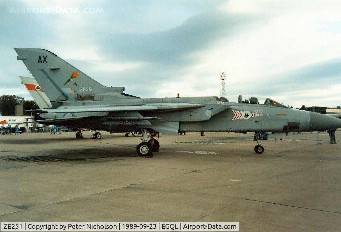ZE251, 1987 Panavia Tornado F.3 C/N AS029/593/3265, Tornado F.3 of 229 Operational Conversion Unit at RAF Coningsby on display at the 1989 RAF Leuchars Airshow.