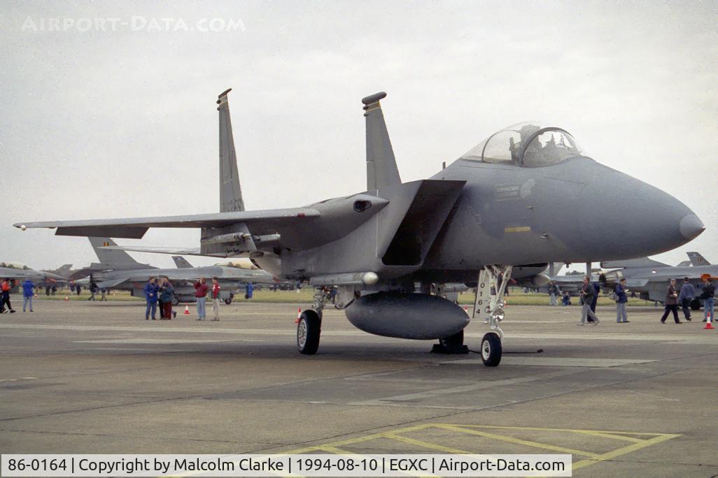 86-0164, 1986 McDonnell Douglas F-15C Eagle C/N 1011/C392, McDonnell Douglas F-15C Eagle at RAF Coningsby in 1994.