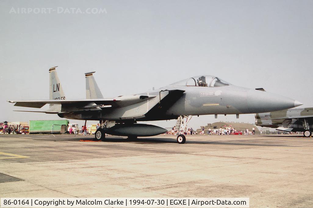 86-0164, 1986 McDonnell Douglas F-15C Eagle C/N 1011/C392, McDonnell Douglas F-15C Eagle at RAF Leeming in 1994.