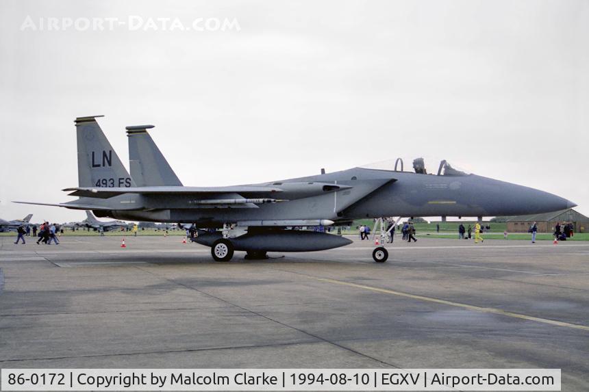86-0172, 1986 McDonnell Douglas F-15C Eagle C/N 1021/C400, McDonnell Douglas F-15C Eagle at RAF Coningsby in 1994.