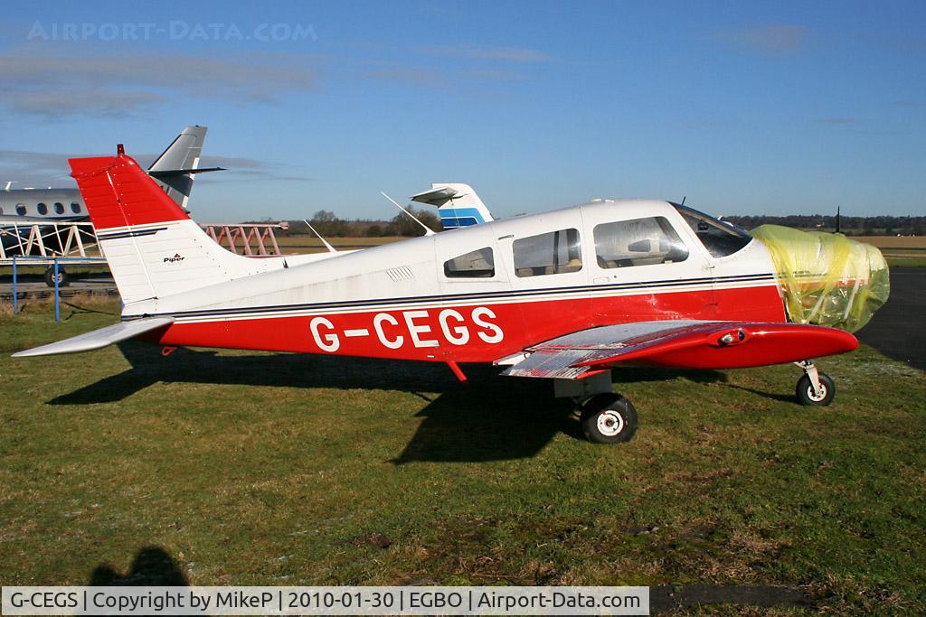 G-CEGS, 1978 Piper PA-28-161 Cherokee Warrior II C/N 28-7816418, Sat outside the maintenance hangar at Halfpenny Green.