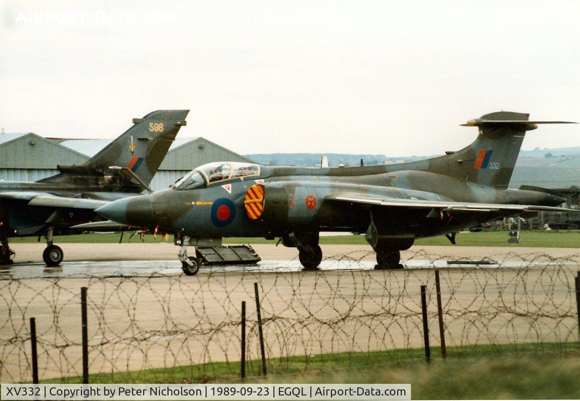 XV332, 1967 Hawker Siddeley Buccaneer S.2B C/N B3-10-66, Buccaneer S.2B of 237 Operational Conversion Unit at RAF Lossiemouth on the flight-line at the 1989 RAF Leuchars Airshow.