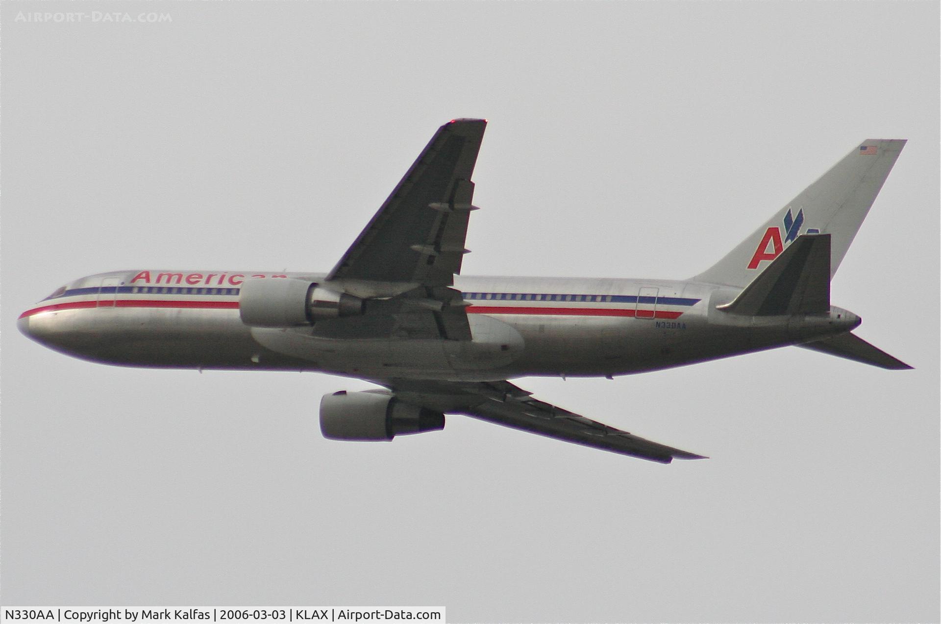 N330AA, 1987 Boeing 767-223 C/N 22330, American Airlines Boeing 767-223, N330AA, 25R departure KLAX with a left turn at the coast.