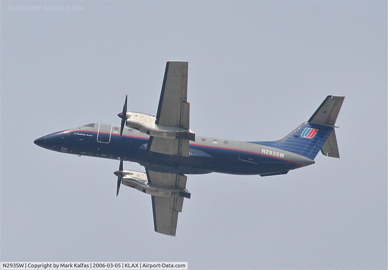 N293SW, 1996 Embraer EMB-120ER Brasilia C/N 120320, SkyWest Embraer EMB-120ER, 25R departure KLAX.