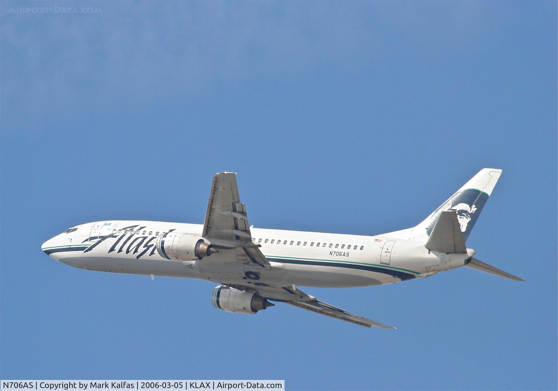N706AS, 1998 Boeing 737-490 C/N 28894, Alaska Airlines Boeing 737-490, 25R departure KLAX.