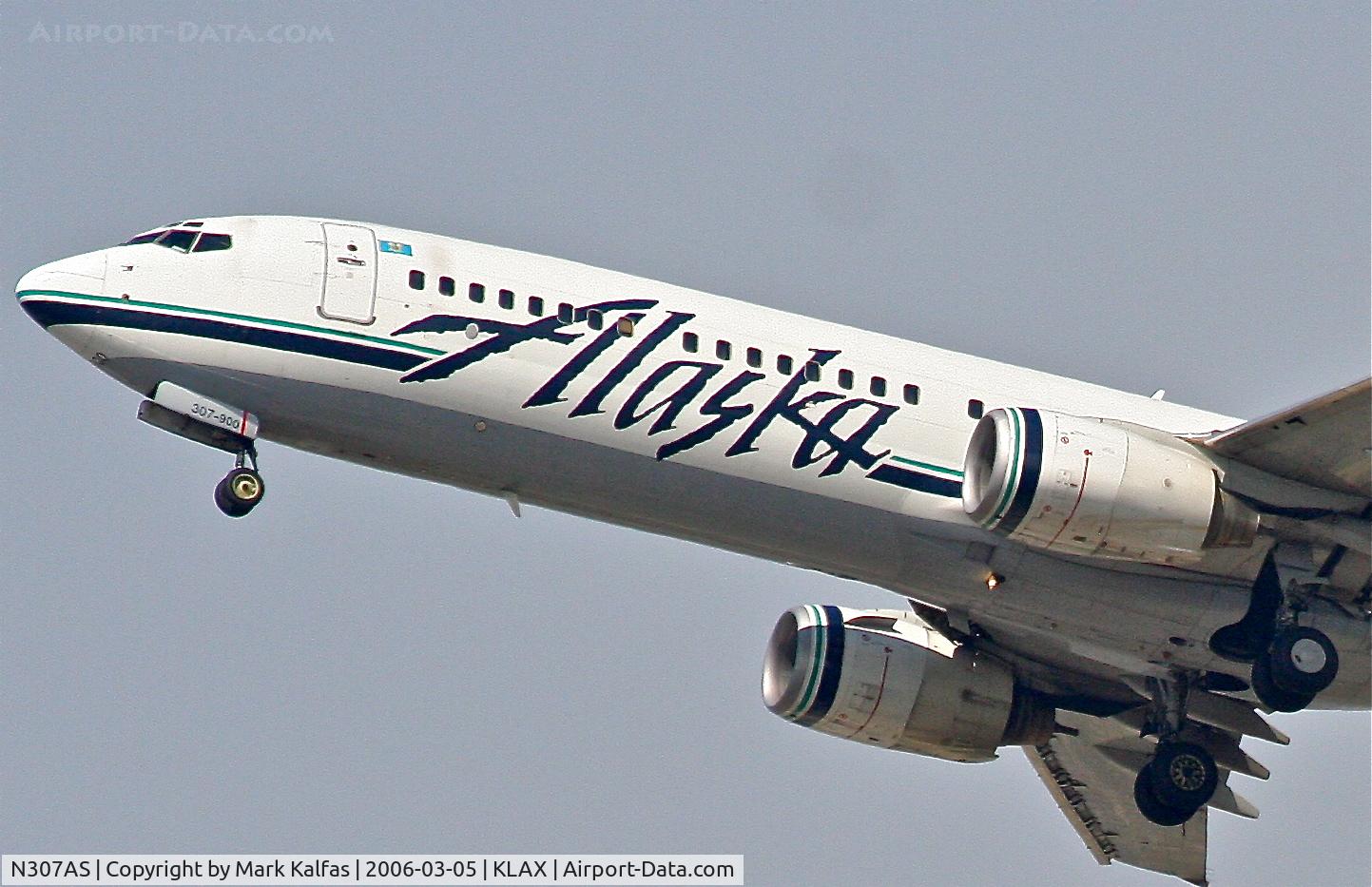 N307AS, 2001 Boeing 737-990 C/N 30015, Alaska Airlines Boeing 737-990, 25R departure KLAX.