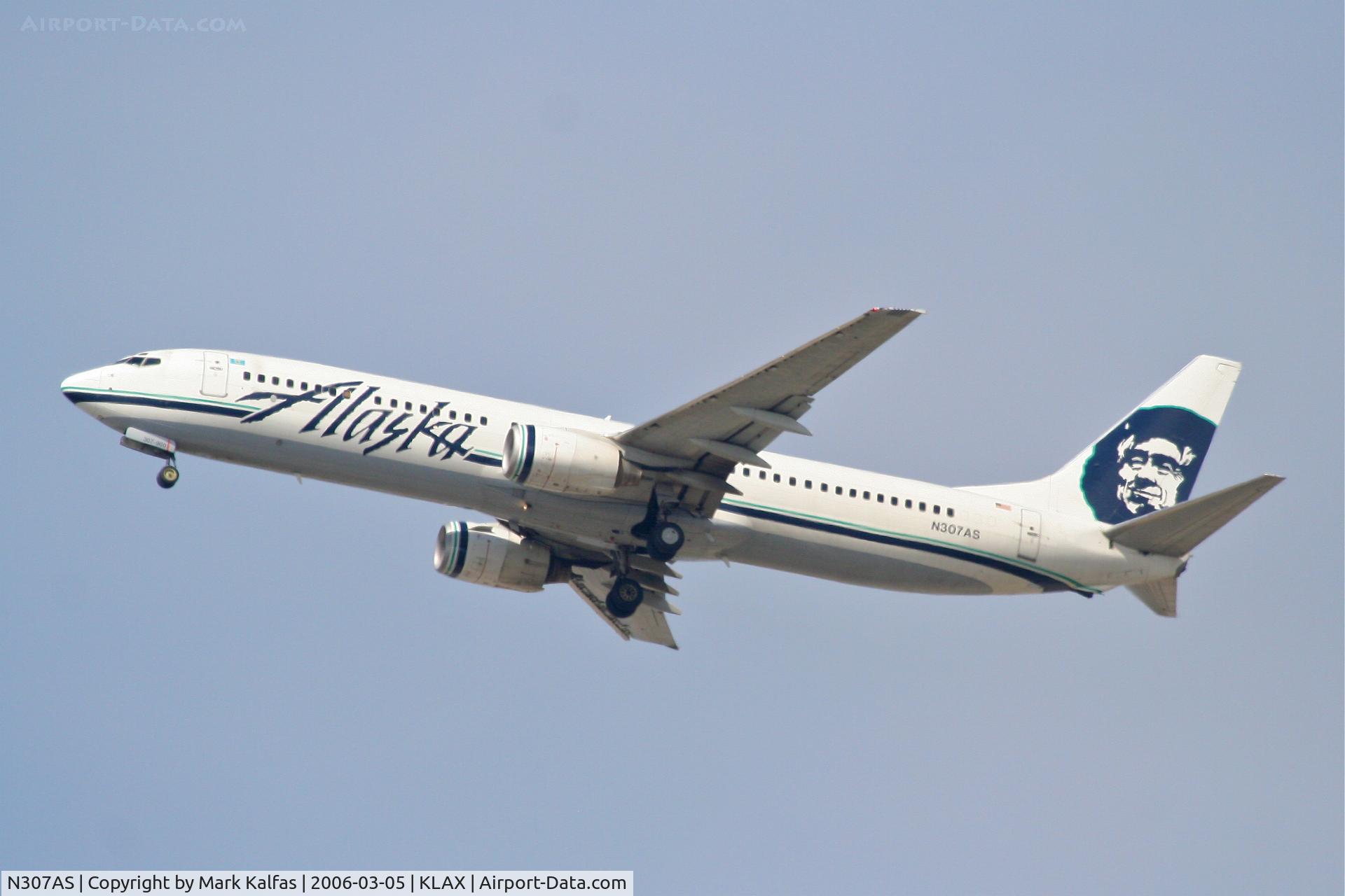 N307AS, 2001 Boeing 737-990 C/N 30015, Alaska Airlines Boeing 737-990, 25R departure KLAX.