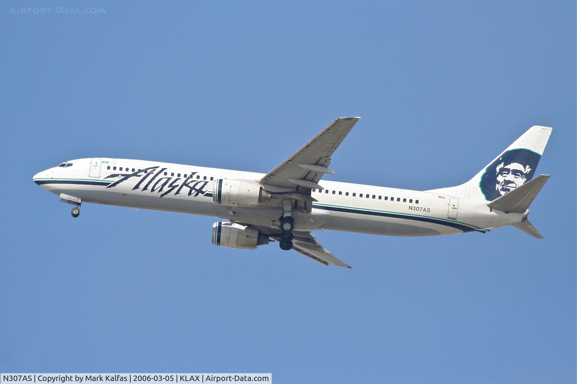 N307AS, 2001 Boeing 737-990 C/N 30015, Alaska Airlines Boeing 737-990, 25R departure KLAX.