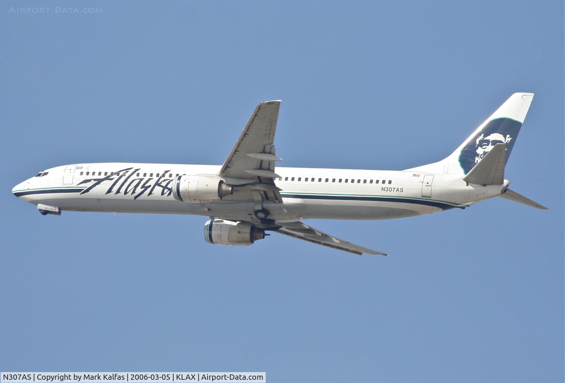 N307AS, 2001 Boeing 737-990 C/N 30015, Alaska Airlines Boeing 737-990, 25R departure KLAX.