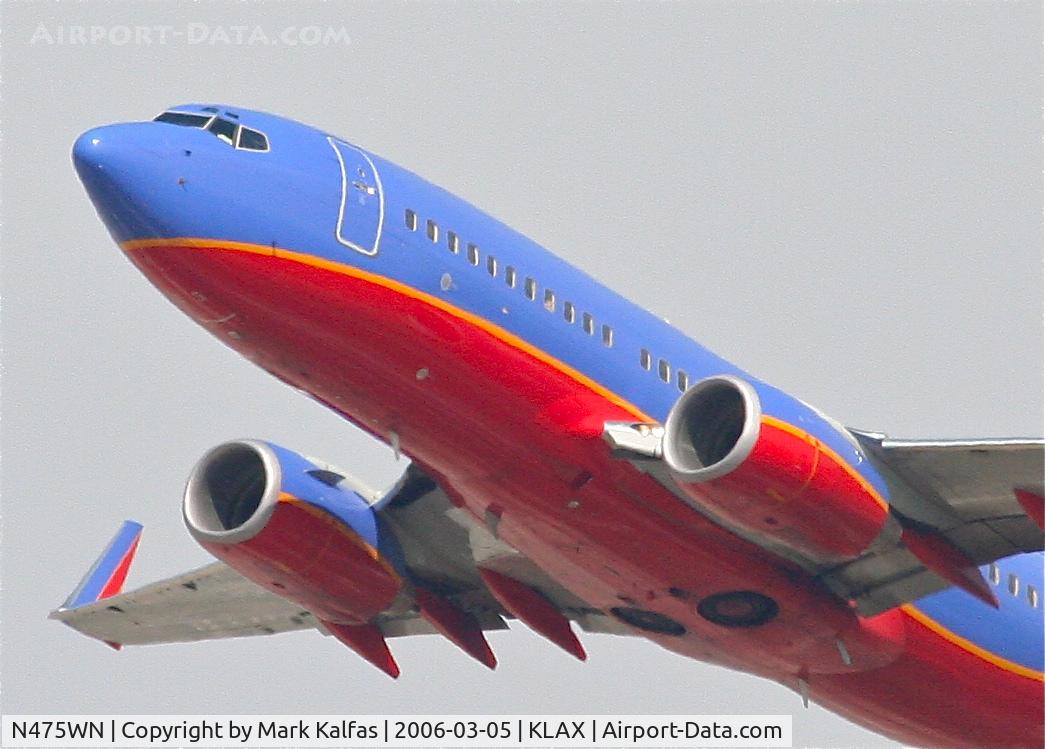 N475WN, 2004 Boeing 737-7H4 C/N 32474, Southwest Airlines Boeing 737-7H4, 25R departure KLAX.