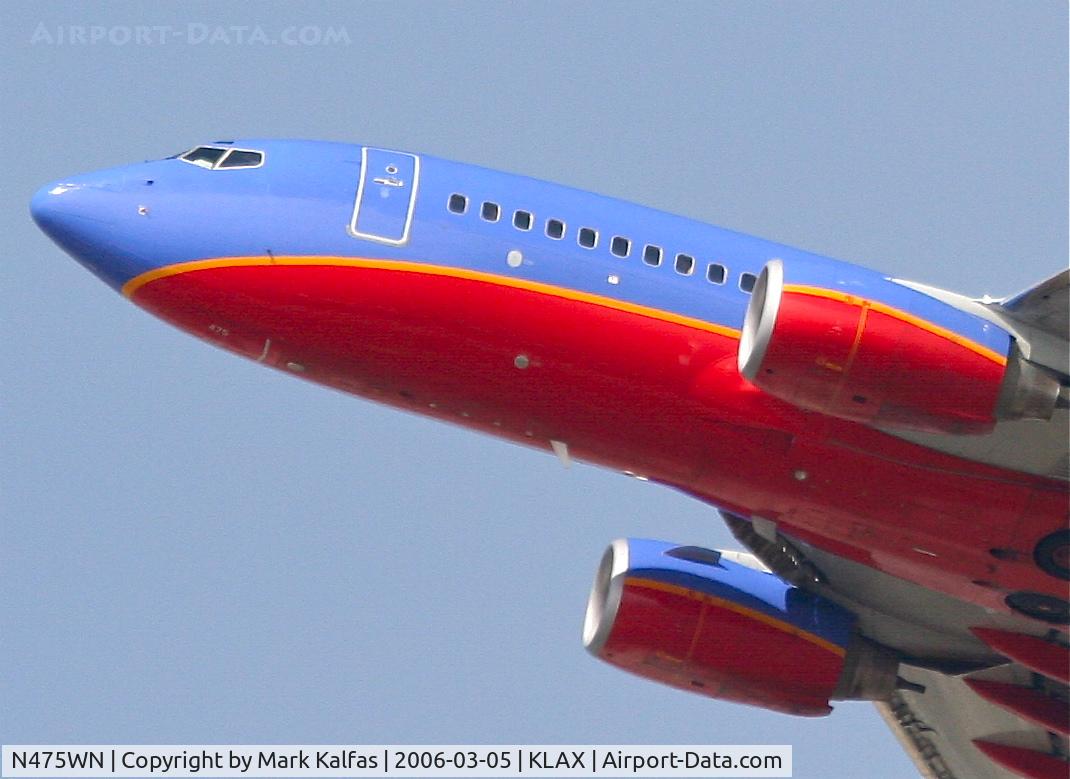 N475WN, 2004 Boeing 737-7H4 C/N 32474, Southwest Airlines Boeing 737-7H4, 25R departure KLAX.