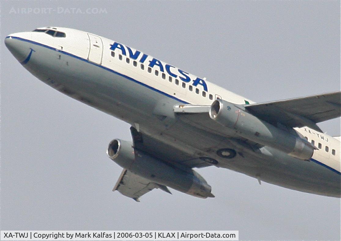 XA-TWJ, 1986 Boeing 737-219 C/N 23471, Aviacsa Boeing 737-219/Adv (cn 23471/1189), 25R departure KLAX.