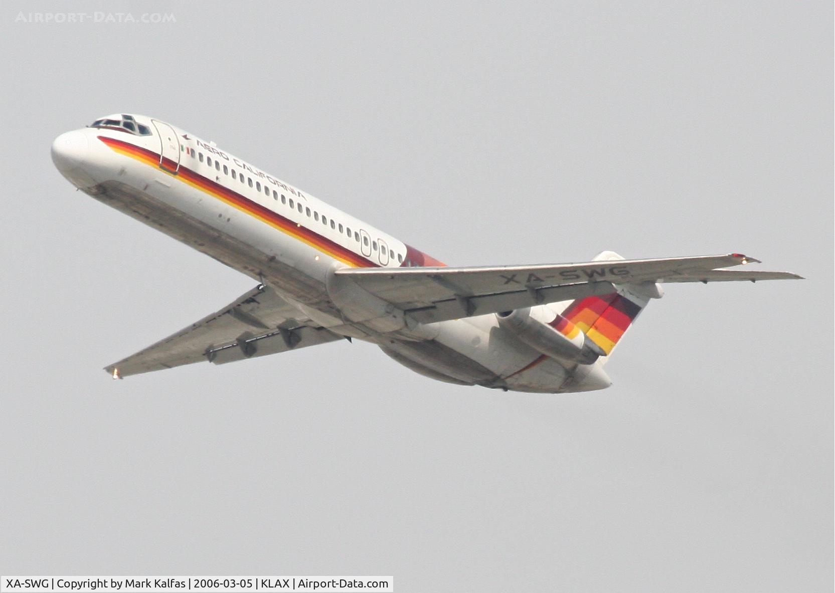 XA-SWG, Douglas DC-9-32 C/N 47230/395, Aero California McDonnell Douglas DC-9-32 (cn 47673/779), 25R departure KLAX.