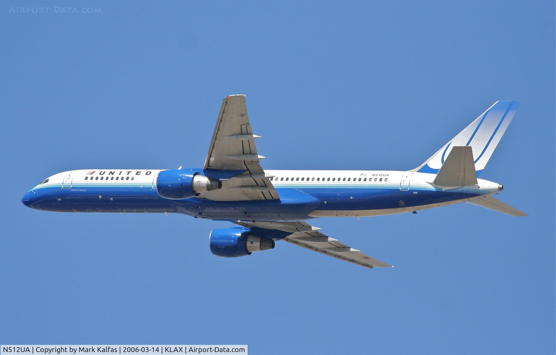 N512UA, 1990 Boeing 757-222 C/N 24809, United Airlines Boeing 757-222 , N512UA 25R departure KLAX.